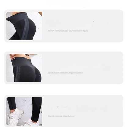 Women's Seamless Breathable Yoga Pants with High Waist and Hip Lifting, Tight Fitting Sports Pants, Running and Fitness Pants