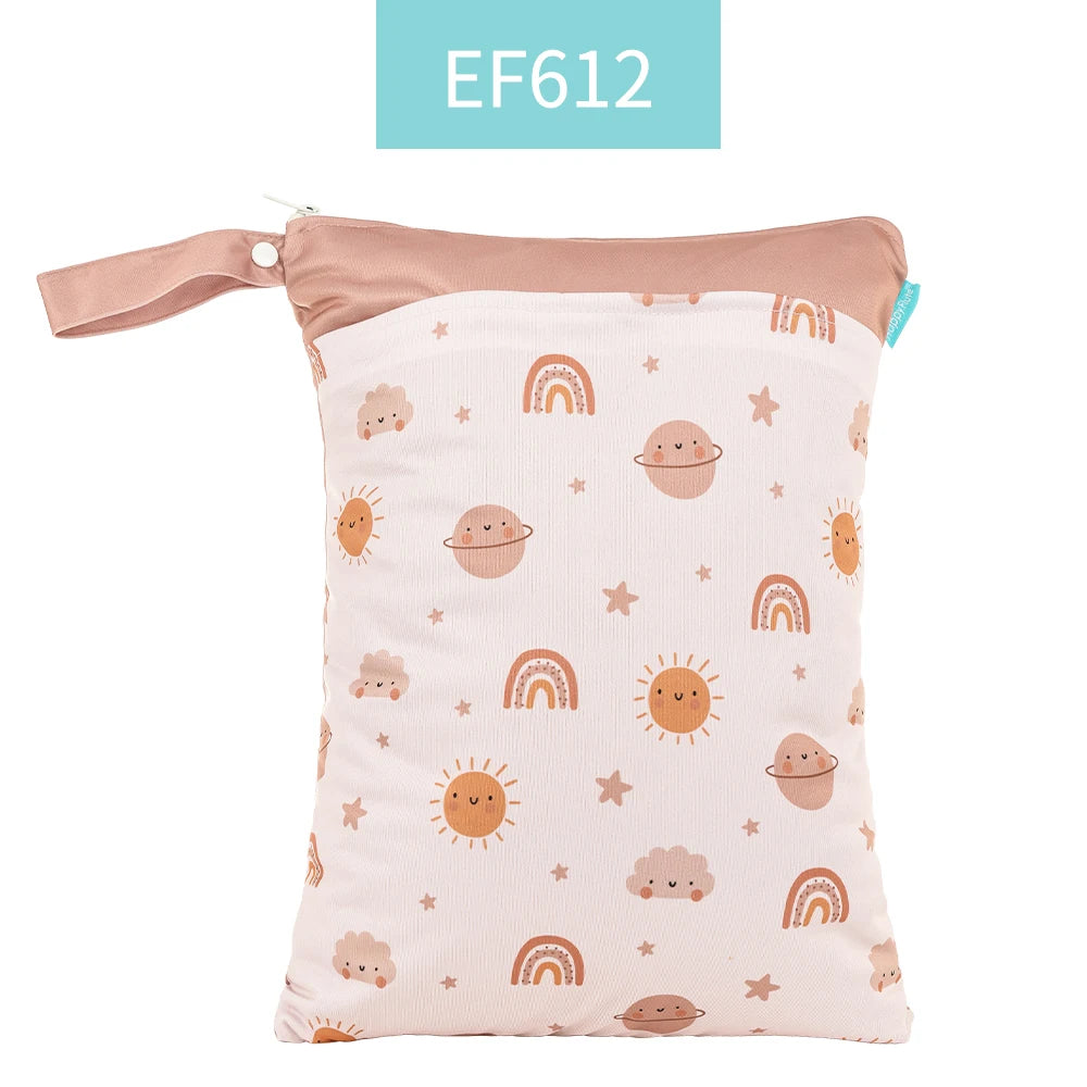 Happyflute Wetbag For Baby Diapers Nappies Waterproof Reusable Diaper Bag With Two Zipper 30cmx40cm