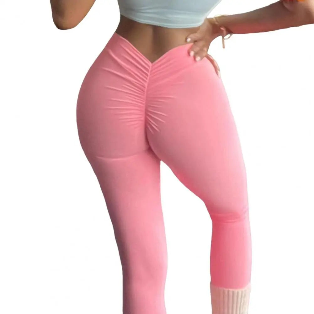 Fitness Sports Leggings Yoga Pants Women Sexy High Waist Stretch Workout Running Gym Leggings Solid Color Exercise Leggings
