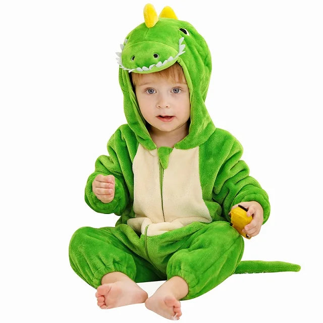 MICHLEY Halloween Winter Baby Rompers Hooded Flannel Cosplay Toddler Infant Clothes Bodysuits Jumpsuit Costume For Girl Boy