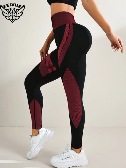 Women Yoga Pants Butt Lift High Waist Workout Legging Running Training Tights Tummy Control Stretchy Workout Seamless Sportswear