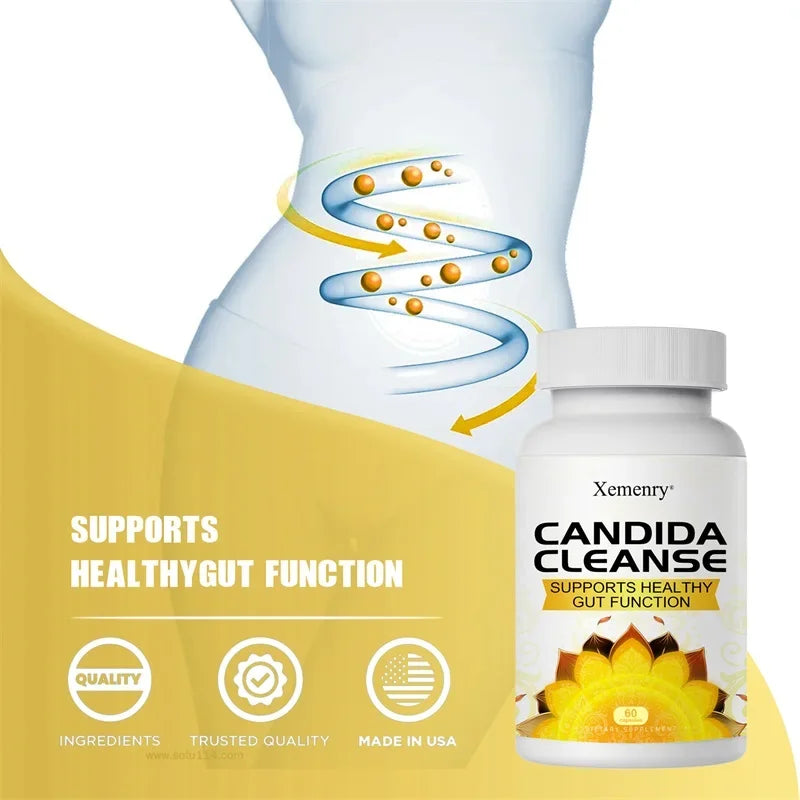 Candida Cleanse - Relieves Bloating and Stomach Distension, Promotes Intestinal Health & Digestion, Improves Immunity