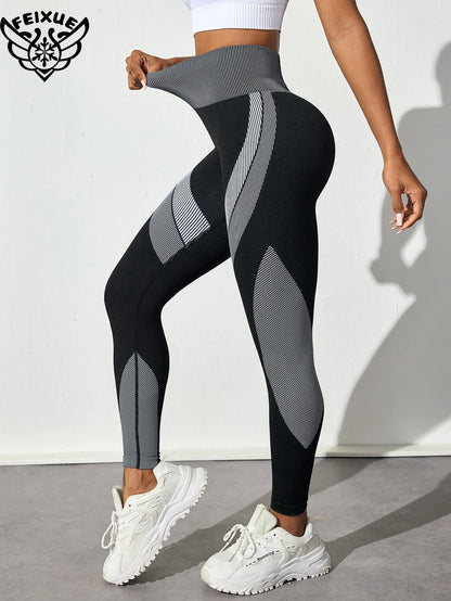Women Yoga Pants Butt Lift High Waist Workout Legging Running Training Tights Tummy Control Stretchy Workout Seamless Sportswear
