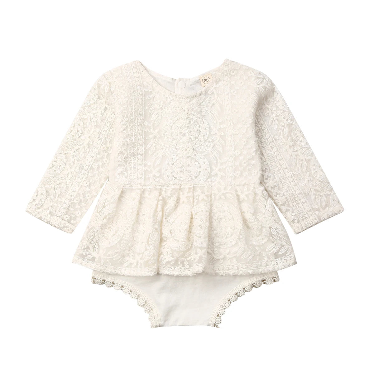 VISgogo Baby Girls Romper Dress Princess Newborn Fly Sleeve Round Neck Mesh Lace Layers Skirt Floral Jumpsuits Birthday Clothes