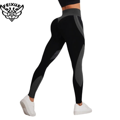 Women Yoga Pants Butt Lift High Waist Workout Legging Running Training Tights Tummy Control Stretchy Workout Seamless Sportswear