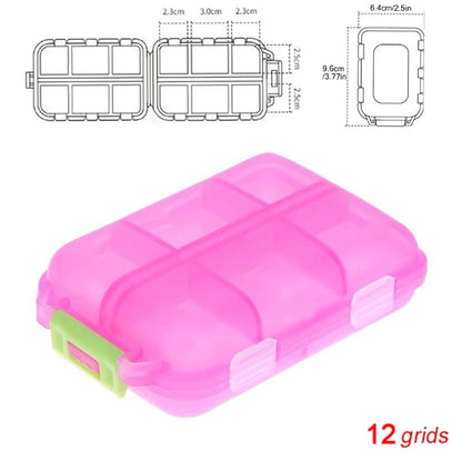 Tcare Portable Pill Case Folding Medicine Drugs Pills Capsule Tablet Container Boxs Plastic Empty Drug Organizer Pillbox Cases