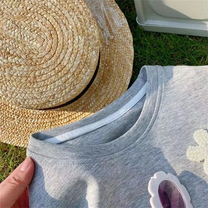 Summer Children's 2 Sets Of T-Shirt Short-Sleeved Girls Casual Short-Sleeved Toddler T-Shirt Shorts Cotton Children's Clothing