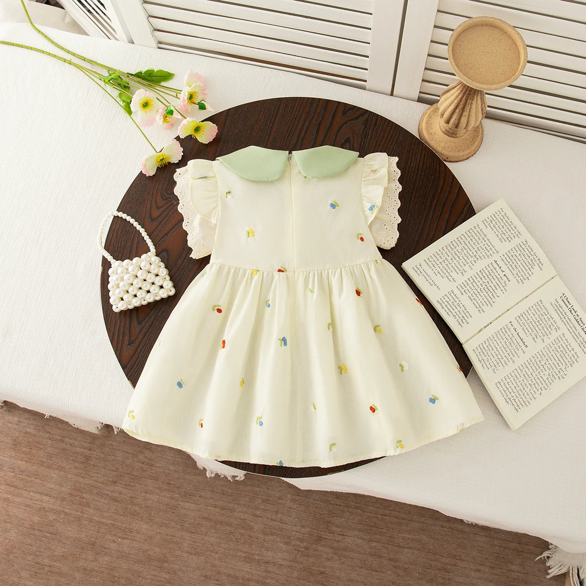 Baby Girl Dress Summer Cotton Bow Collar Girl Dress Cute Floral Princess Baby Dress Baby Girl Clothes