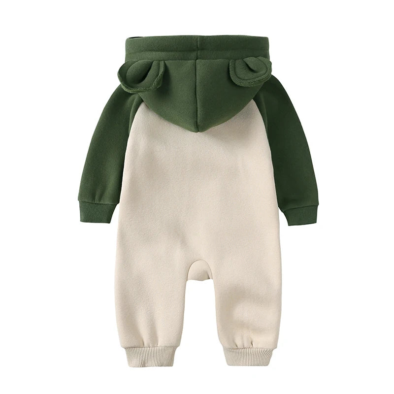 2025 Baby Romper Newborn Jumpsuit  Warm Infant Onesies Thicken Fleece Bear Hooded Toddler Girl Jumpsuit Newborn Boy Pyjamas