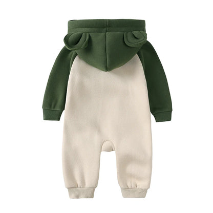 2025 Baby Romper Newborn Jumpsuit  Warm Infant Onesies Thicken Fleece Bear Hooded Toddler Girl Jumpsuit Newborn Boy Pyjamas