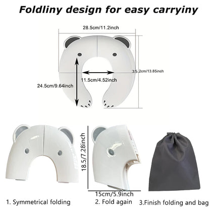 Children's Portable Folding Travel Toilet Seat With Non-Slip Silicone Pad Potty Training Seat for Toddlers, Boys and Girls