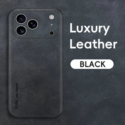 Luxury Leather Phone Case For iPhone 16 15 14 13 12 17 Pro Max 16 Plus 17 Air Cases Sheepskin Vintage Shockproof Soft Back Cover