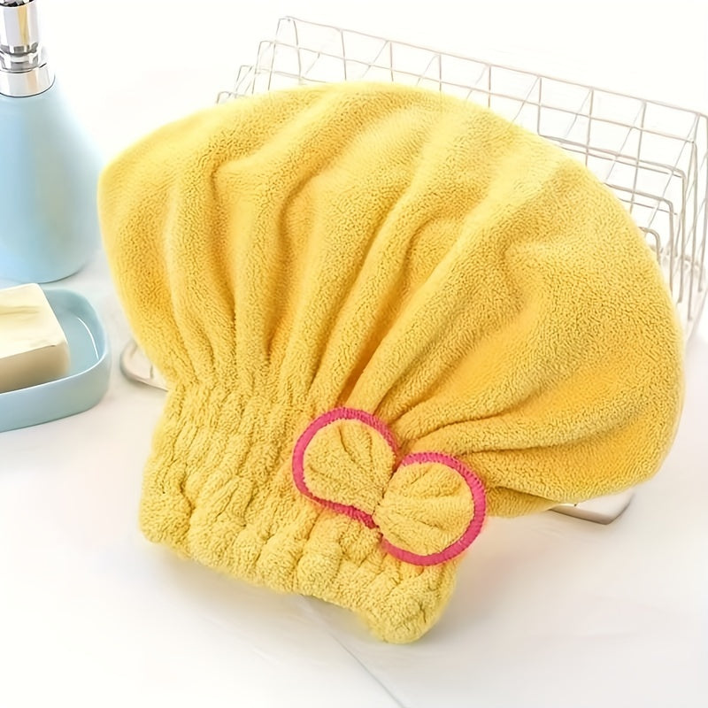 [Fast Drying Towel] Fast Drying 1 Pc Absorbent Coral Velvet Hair Drying Towel | Long Hair Turban Wrap For Women - Princess Shower Cap