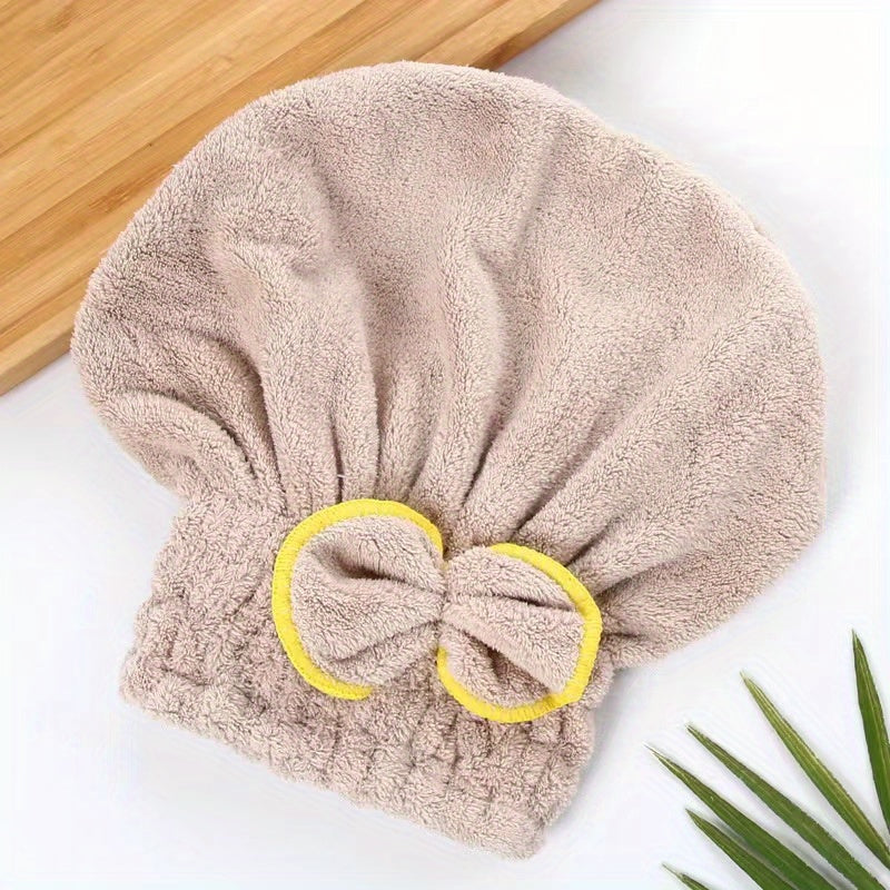 [Fast Drying Towel] Fast Drying 1 Pc Absorbent Coral Velvet Hair Drying Towel | Long Hair Turban Wrap For Women - Princess Shower Cap