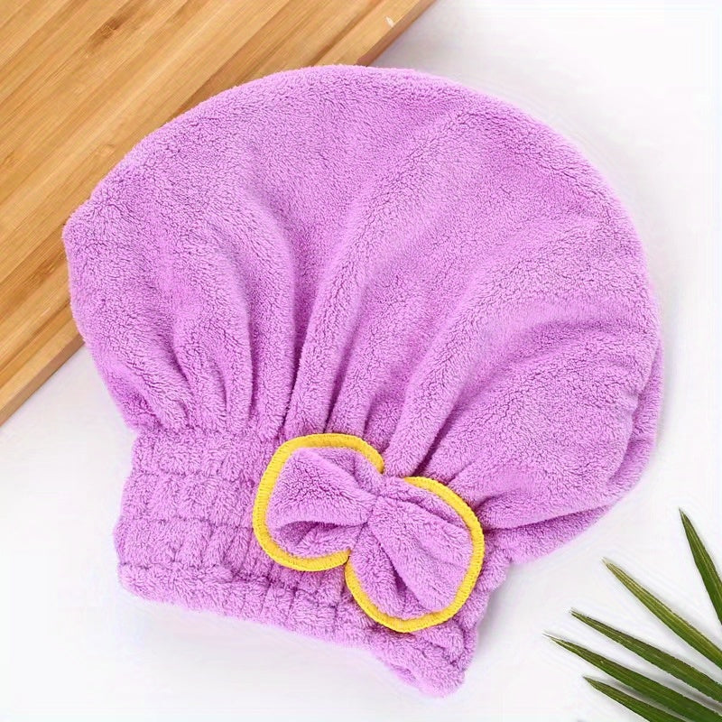 [Fast Drying Towel] Fast Drying 1 Pc Absorbent Coral Velvet Hair Drying Towel | Long Hair Turban Wrap For Women - Princess Shower Cap