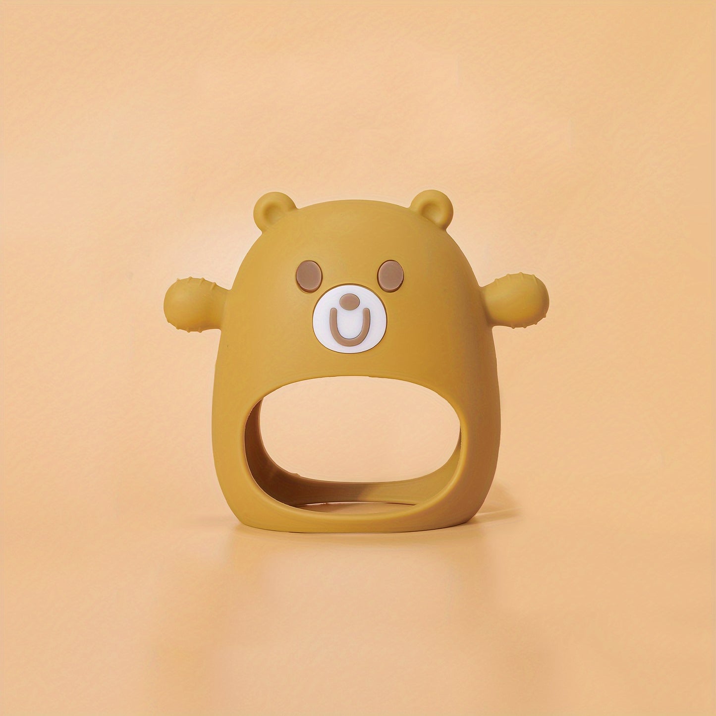 Soft Silicone TYRY.HU Bear Mitten Youngsters Teether - 6M+ Anti-Drop Chew Toy, Safe & Soothing Teething Relief - Cute Cartoon Design in Pink, Green, Blue, Yellow, Perfect Gift for Thanksgiving & Christmas