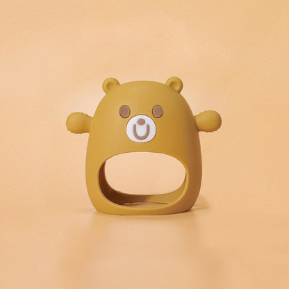 Soft Silicone TYRY.HU Bear Mitten Youngsters Teether - 6M+ Anti-Drop Chew Toy, Safe & Soothing Teething Relief - Cute Cartoon Design in Pink, Green, Blue, Yellow, Perfect Gift for Thanksgiving & Christmas