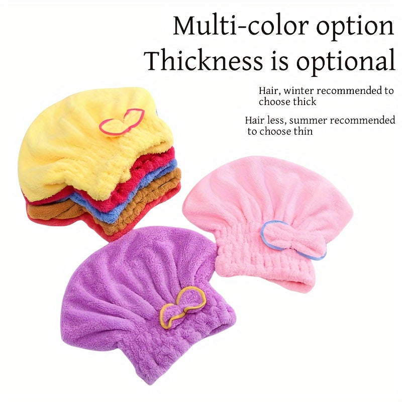 [Fast Drying Towel] Fast Drying 1 Pc Absorbent Coral Velvet Hair Drying Towel | Long Hair Turban Wrap For Women - Princess Shower Cap