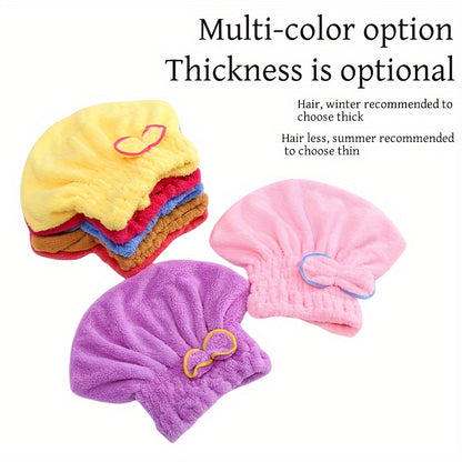 [Fast Drying Towel] Fast Drying 1 Pc Absorbent Coral Velvet Hair Drying Towel | Long Hair Turban Wrap For Women - Princess Shower Cap