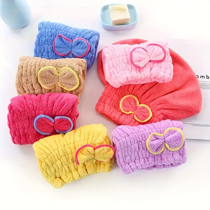 [Fast Drying Towel] Fast Drying 1 Pc Absorbent Coral Velvet Hair Drying Towel | Long Hair Turban Wrap For Women - Princess Shower Cap