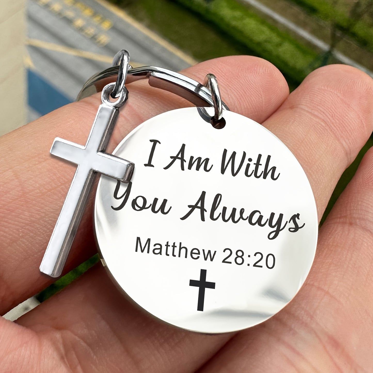 Bible Verse Cross Keychain Christian Metal Key Ring Purse Bag Backpack Car Key Charm Clothing Accessory Christmas Gift