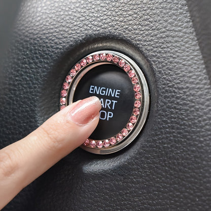 Rhinestone Decoration One-Button Start Ignition Ring - Car Accessory - Thanksgiving Christmas New Year Gift