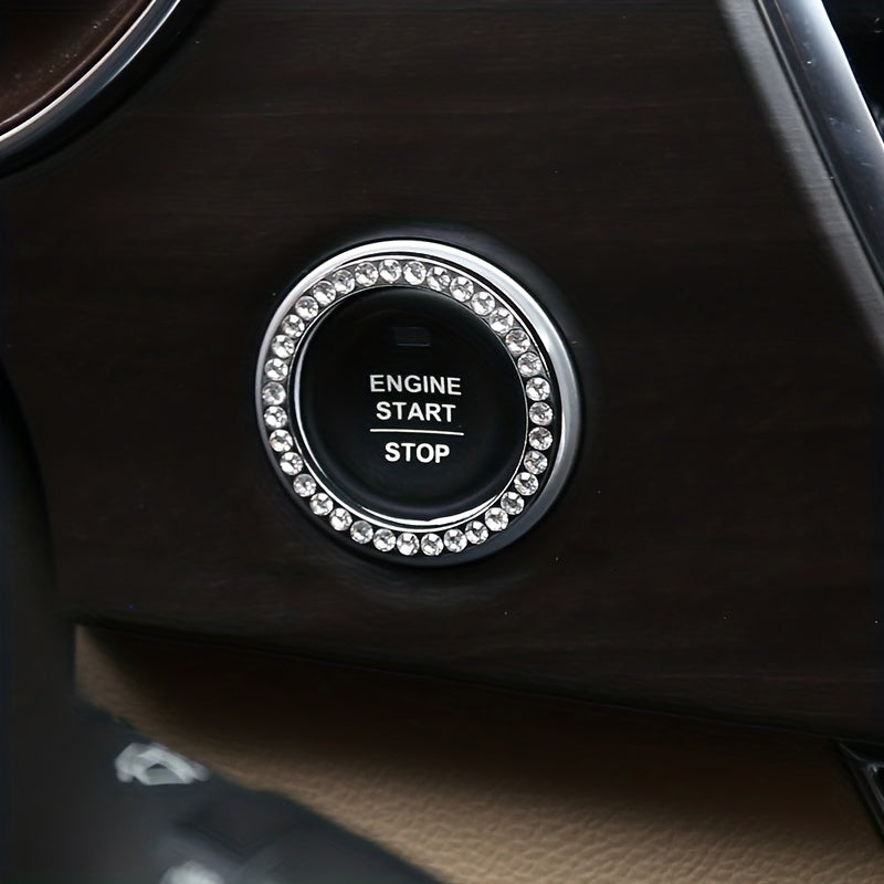 Rhinestone Decoration One-Button Start Ignition Ring - Car Accessory - Thanksgiving Christmas New Year Gift
